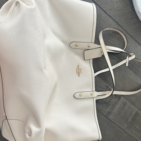 Coach Handbags - Coach Cream Leather Reversible Tote Bag w/pouch